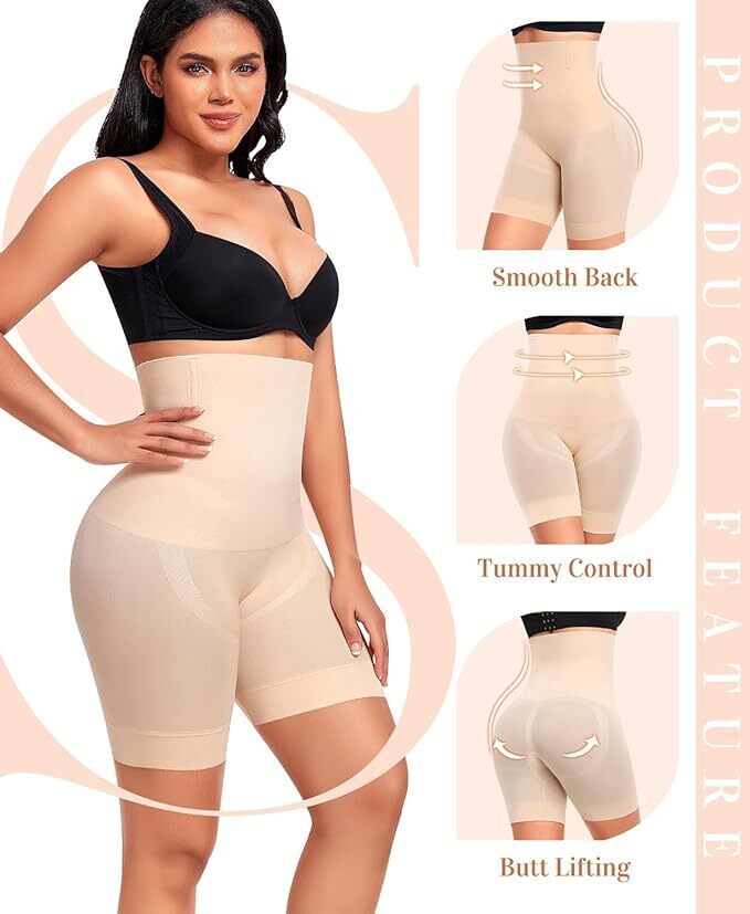 Shapewear Shorts Tummy Control Shapewear Invisible Shaping Shorts High Waisted Body Shaper Shorts Under Dress