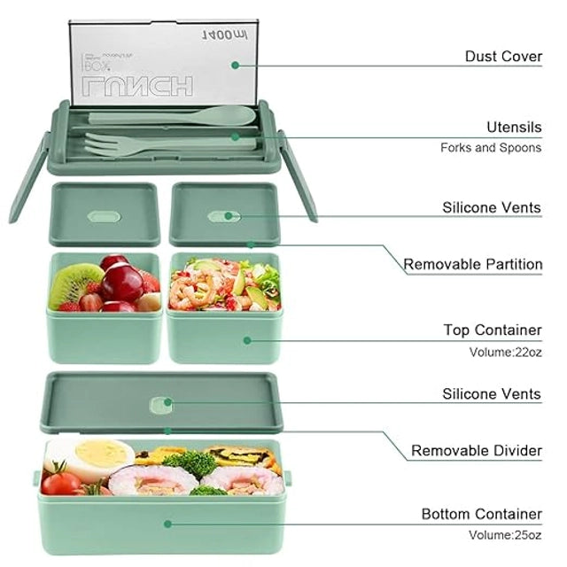 Thermoware 3 Section Lunch Box Set (Multicolor, Set of 1)