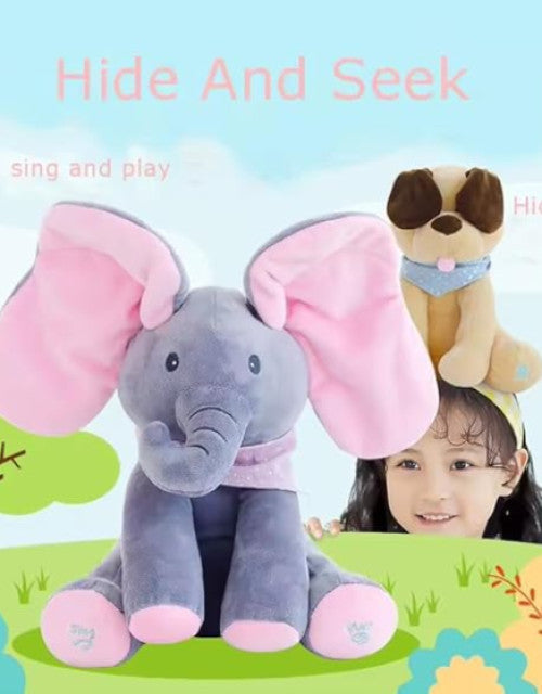 Peekaboo Interactive Elephant Musical Stuffed Toy, Animal Plush for Children